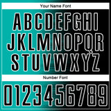 Custom Black Aqua-White Gradient Line Sublimation Soccer Uniform Jersey