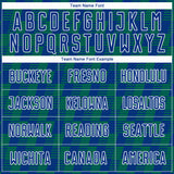 Custom Royal Kelly Green-White Line Sublimation Soccer Uniform Jersey