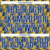 Custom Royal Gold-White Line Sublimation Soccer Uniform Jersey