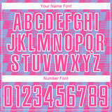 Custom Pink Light Blue-White Line Sublimation Soccer Uniform Jersey