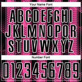 Custom Black Pink-White Abstract Network Sublimation Soccer Uniform Jersey
