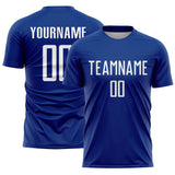 Custom Royal White Sublimation Soccer Uniform Jersey