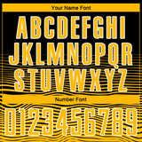 Custom Black Gold-White Gradient Line Sublimation Soccer Uniform Jersey