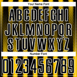 Custom Black Yellow-White Geometric Shape Sublimation Soccer Uniform Jersey