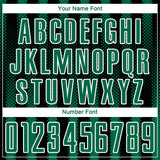 Custom Black Kelly Green-White Geometric Shape Sublimation Soccer Uniform Jersey