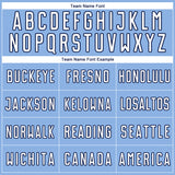 Custom Light Blue White-Navy Geometric Shape Sublimation Soccer Uniform Jersey