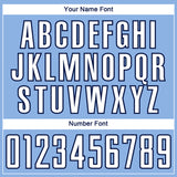 Custom Light Blue White-Navy Geometric Shape Sublimation Soccer Uniform Jersey