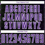 Custom Black Purple-White Geometric Shape Sublimation Soccer Uniform Jersey