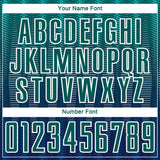 Custom Neon Green Navy-White Gradient Line Sublimation Soccer Uniform Jersey