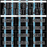 Custom Black Sky Blue-White Stripe Line Sublimation Soccer Uniform Jersey