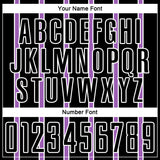 Custom Black Medium Purple-White Stripe Line Sublimation Soccer Uniform Jersey