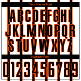 Custom White Black-Orange Stripe Line Sublimation Soccer Uniform Jersey