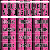 Custom Pink Black-White Stripe Line Sublimation Soccer Uniform Jersey