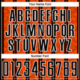 Custom Orange Black-White Stripe Line Sublimation Soccer Uniform Jersey