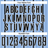 Custom Light Blue Black-White Stripe Sublimation Soccer Uniform Jersey