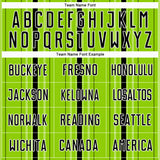 Custom Neon Green Black-White Stripe Sublimation Soccer Uniform Jersey