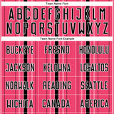 Custom Neon Pink Black-White Stripe Sublimation Soccer Uniform Jersey