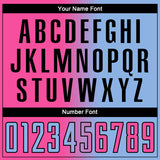 Custom Light Blue Pink-Black Sublimation Gradient Fashion Soccer Uniform Jersey