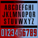 Custom Light Blue Red-Black Sublimation Gradient Fashion Soccer Uniform Jersey