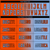 Custom Light Blue Orange-Black Sublimation Gradient Fashion Soccer Uniform Jersey