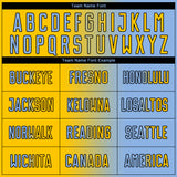 Custom Light Blue Yellow-Navy Sublimation Gradient Fashion Soccer Uniform Jersey