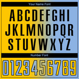 Custom Light Blue Yellow-Navy Sublimation Gradient Fashion Soccer Uniform Jersey