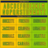 Custom Neon Green Yellow-Navy Sublimation Gradient Fashion Soccer Uniform Jersey