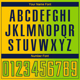 Custom Neon Green Yellow-Navy Sublimation Gradient Fashion Soccer Uniform Jersey