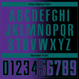 Custom Black Purple-Teal Sublimation Gradient Fashion Soccer Uniform Jersey