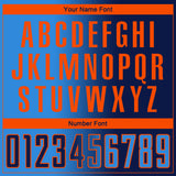 Custom Navy Powder Blue-Orange Sublimation Gradient Fashion Soccer Uniform Jersey