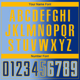 Custom Royal Light Blue-Gold Sublimation Gradient Fashion Soccer Uniform Jersey
