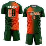 Custom Green Orange-Cream Sublimation Gradient Fashion Soccer Uniform Jersey