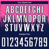 Custom Pink White-Navy Gradient Dripping Splatter Art Sublimation Soccer Uniform Jersey