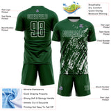 Custom Green White Splash Sublimation Soccer Uniform Jersey