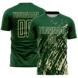 Custom Green Cream Splash Sublimation Soccer Uniform Jersey