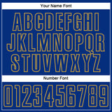Custom Royal Old Gold Splash Sublimation Soccer Uniform Jersey