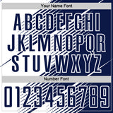 Custom Navy White Line Sublimation Soccer Uniform Jersey