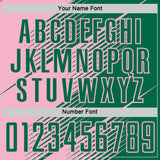Custom Kelly Green Light Pink Line Sublimation Soccer Uniform Jersey