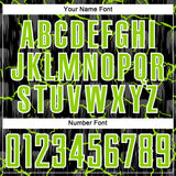 Custom Black Neon Green-White Lightning Sublimation Soccer Uniform Jersey