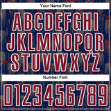 Custom Navy Crimson-White Lightning Sublimation Soccer Uniform Jersey