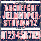 Custom Navy Medium Pink-White Lightning Sublimation Soccer Uniform Jersey