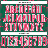Custom Kelly Green Neon Pink-White Lightning Sublimation Soccer Uniform Jersey