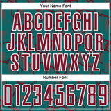 Custom Teal Crimson-White Lightning Sublimation Soccer Uniform Jersey