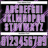 Custom Black Medium Purple-White Abstract Fragment Art Splash Sublimation Soccer Uniform Jersey