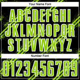 Custom Black Neon Green-White Abstract Fragment Art Splash Sublimation Soccer Uniform Jersey