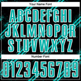 Custom Black Aqua-White Abstract Fragment Art Splash Sublimation Soccer Uniform Jersey