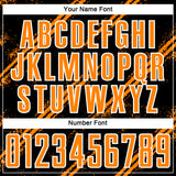 Custom Black Bay Orange-White Abstract Fragment Art Splash Sublimation Soccer Uniform Jersey