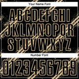Custom Black Vegas Gold Abstract Fragment Art Splash Sublimation Soccer Uniform Jersey