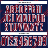 Custom Navy Crimson-White Abstract Fragment Art Splash Sublimation Soccer Uniform Jersey