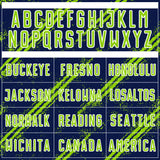 Custom Navy Neon Green-White Abstract Fragment Art Splash Sublimation Soccer Uniform Jersey